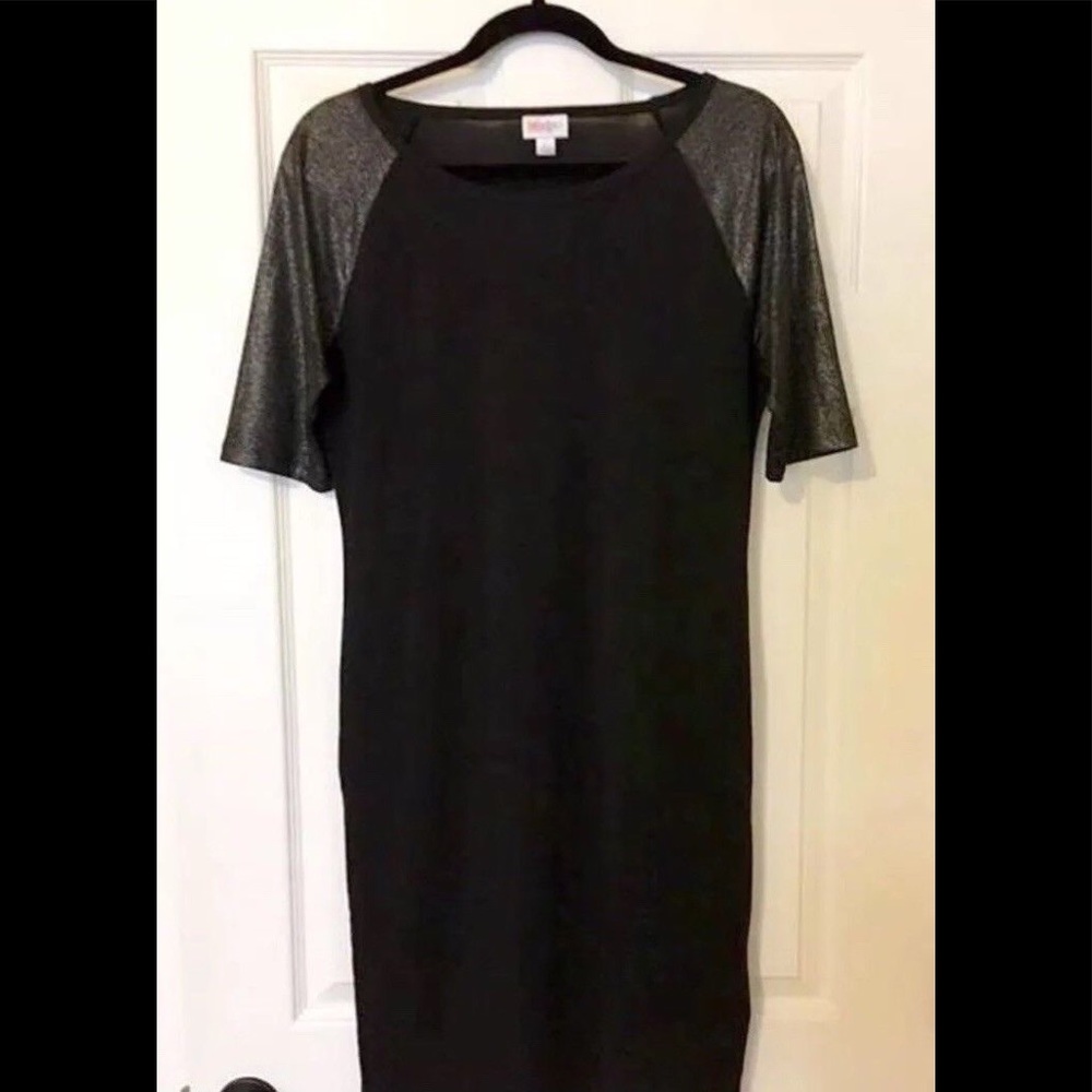LULAROE Elegant JULIA Dress NOIR Black Bronze NWT